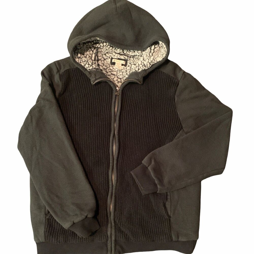 Carbon 2 Cobalt Black Sweater Hoodie Mens Medium Full Zip Sherpa Lined Jacket